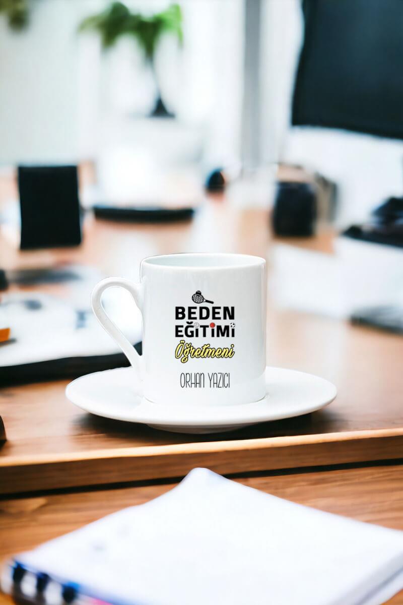 Beden Eğitimi Öğretmeni Beyaz Türk Kahvesi Fincanı