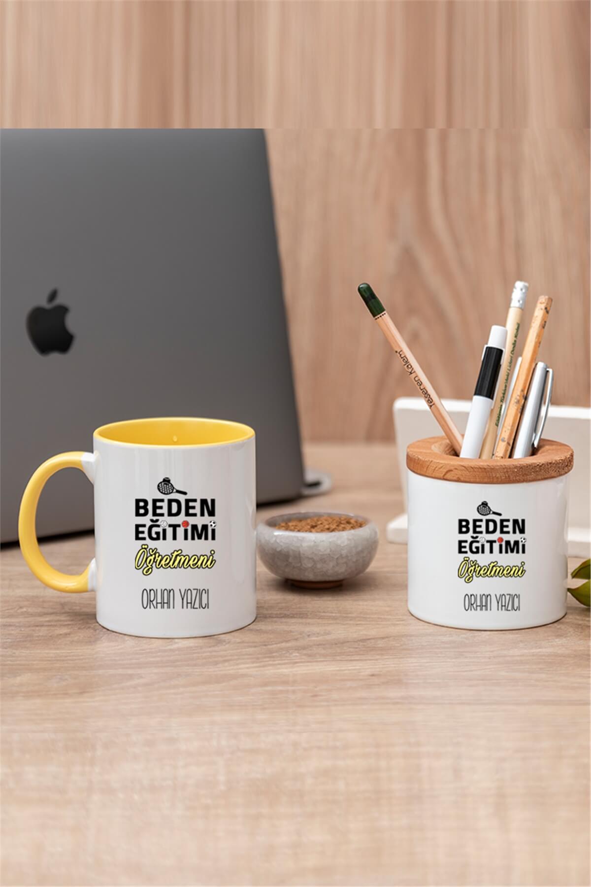 Beden Eğitimi Öğretmeni Renkli Kupa Bardak ve Kalemlik