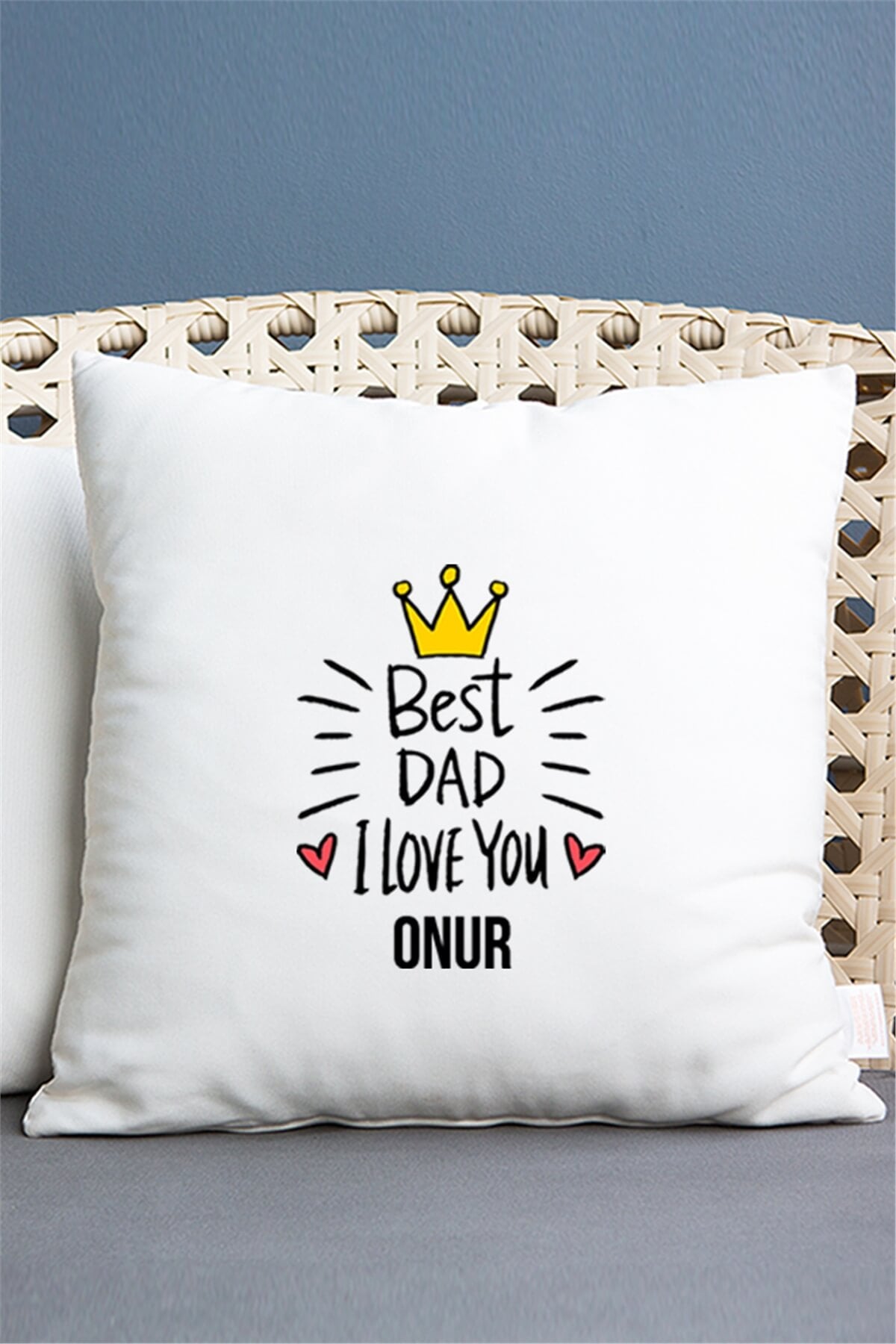 Best Dad Babaya Hediye Saten Kare Yastık
