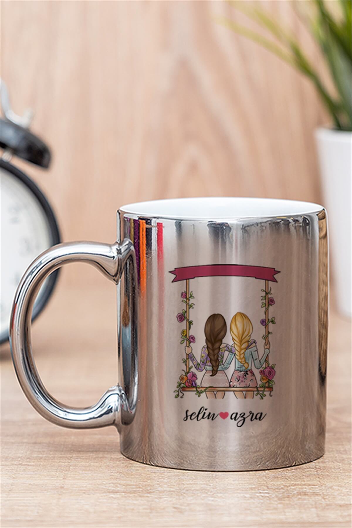 Best Friends Salıncak Tasarım Gold - Silver Kupa Bardak
