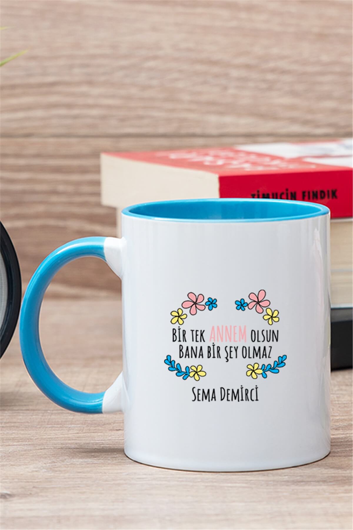 Bi Tek Annem Olsun İçi Renkli Kupa Bardak