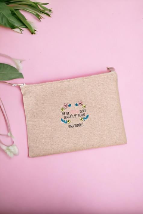 Bi Tek Annem Olsun Keten Bez El Çantası