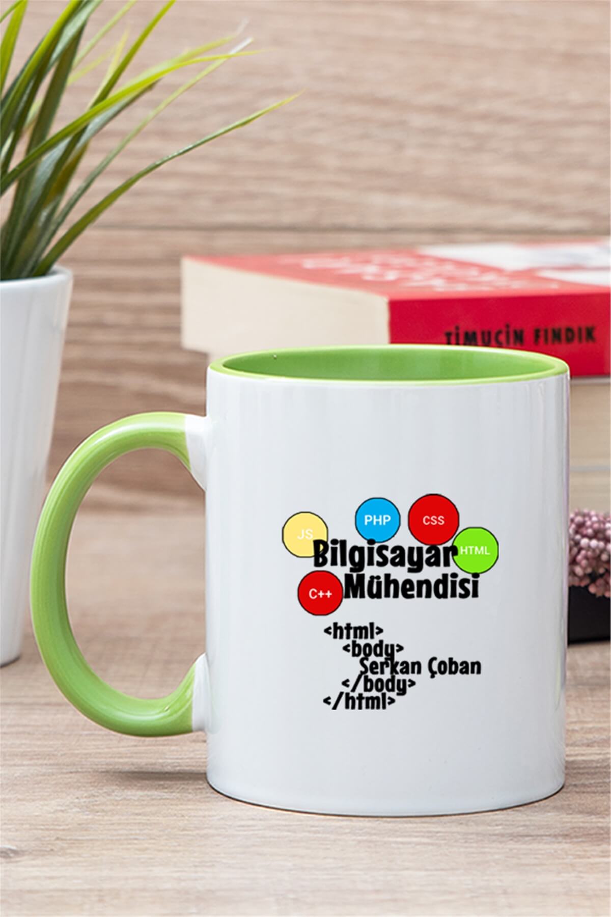 Bilgisayar Mühendisine Özel İçi Renkli Kupa Bardak