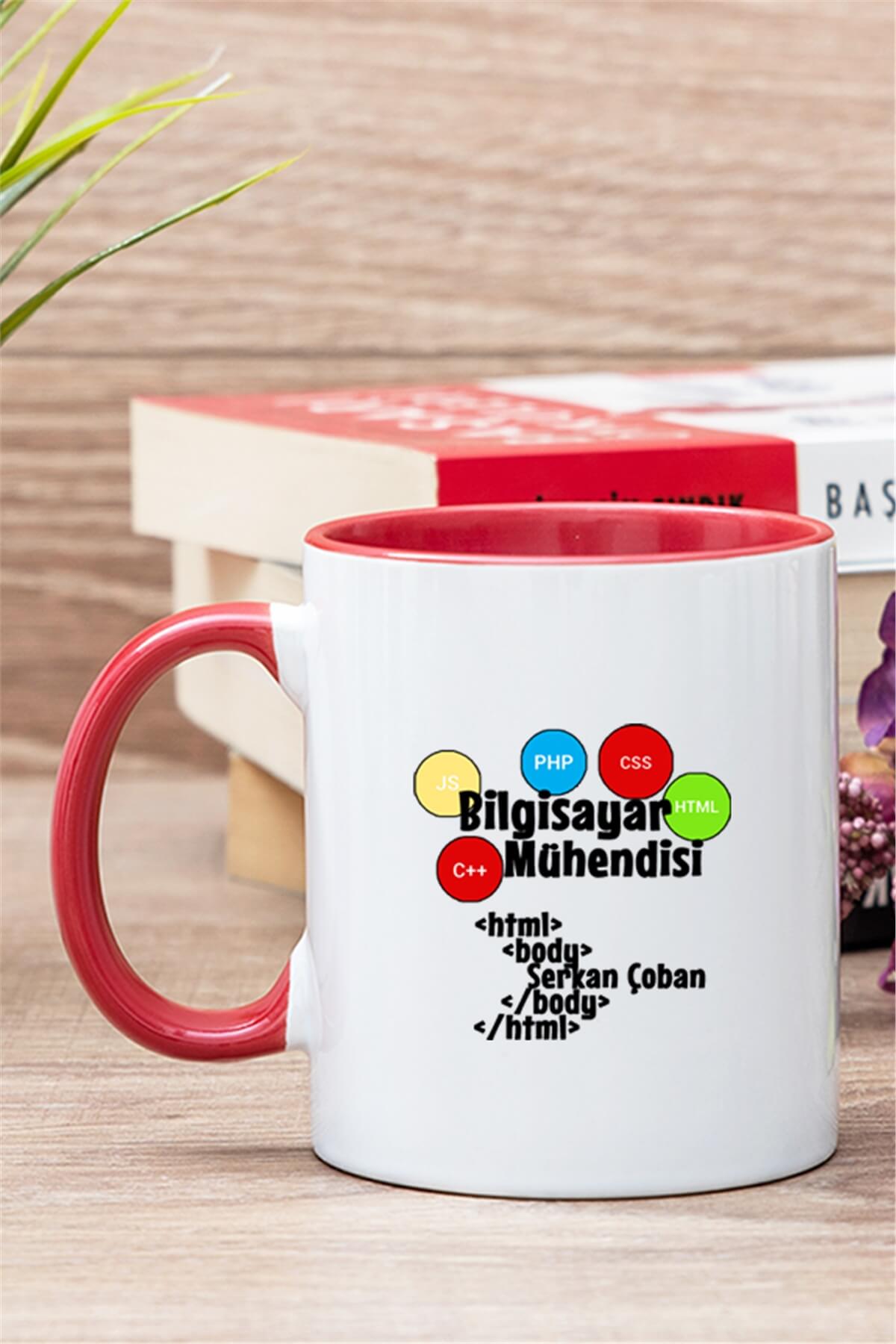 Bilgisayar Mühendisine Özel İçi Renkli Kupa Bardak