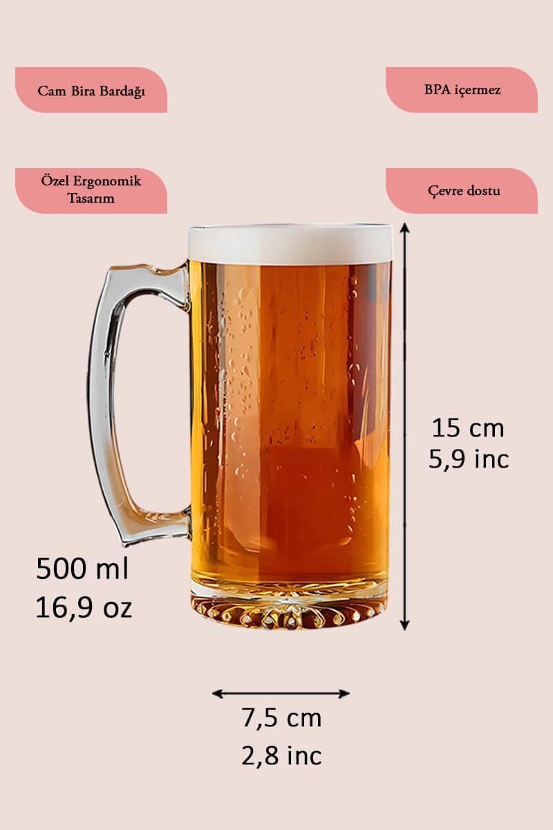 Bira Severlere Hediye İsim Yazılı Bira Bardağı