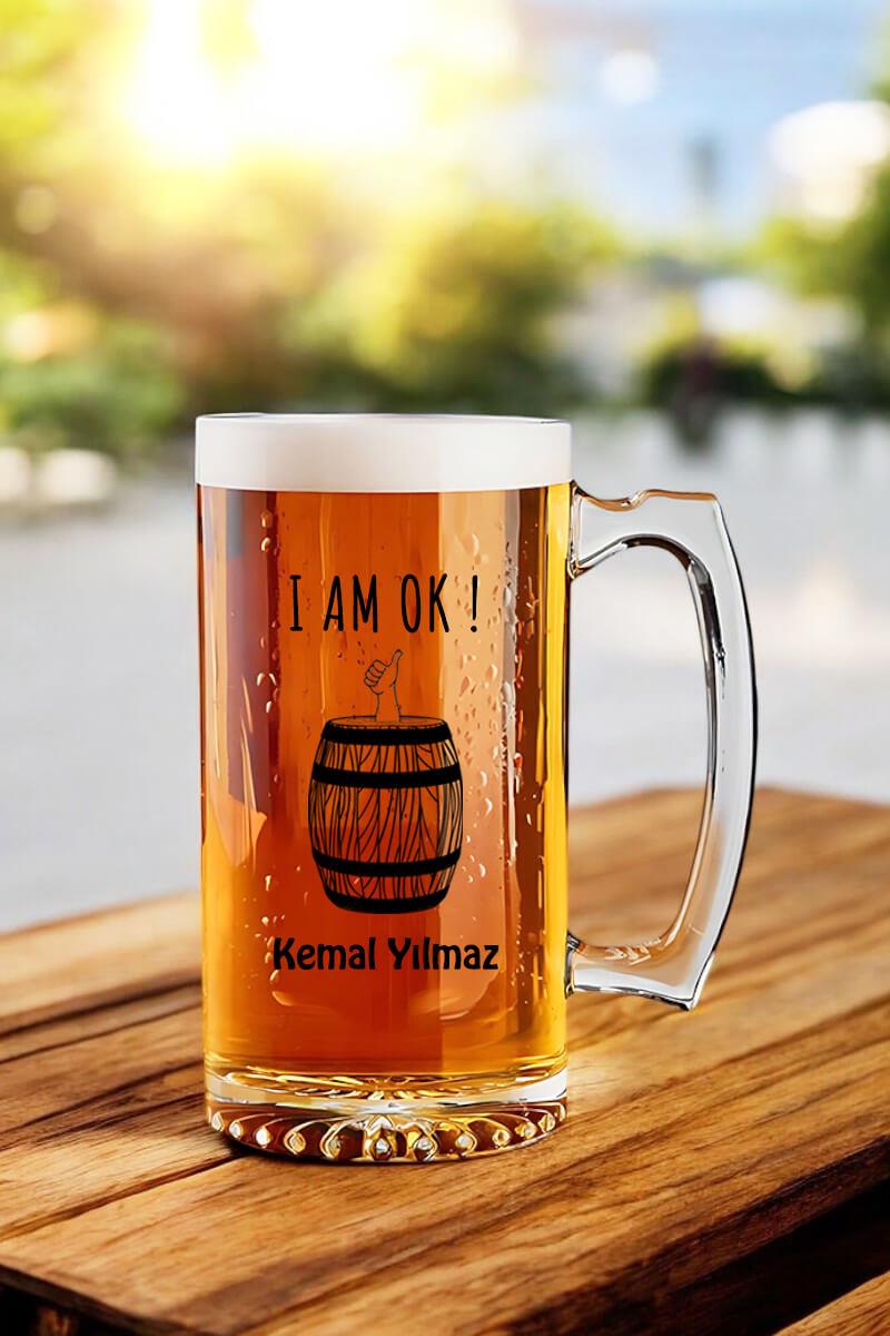 Bira Severlere Hediye İsim Yazılı Bira Bardağı