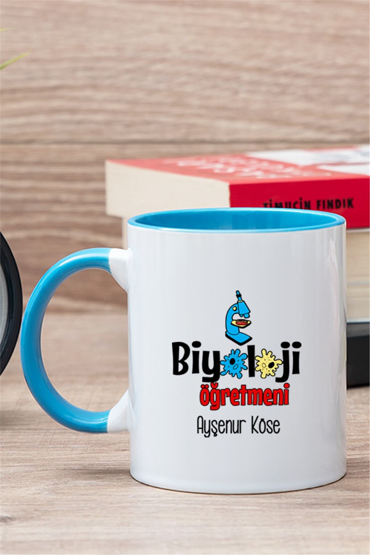 Biyoloji Öğretmeni İçi Renkli Kupa Bardak