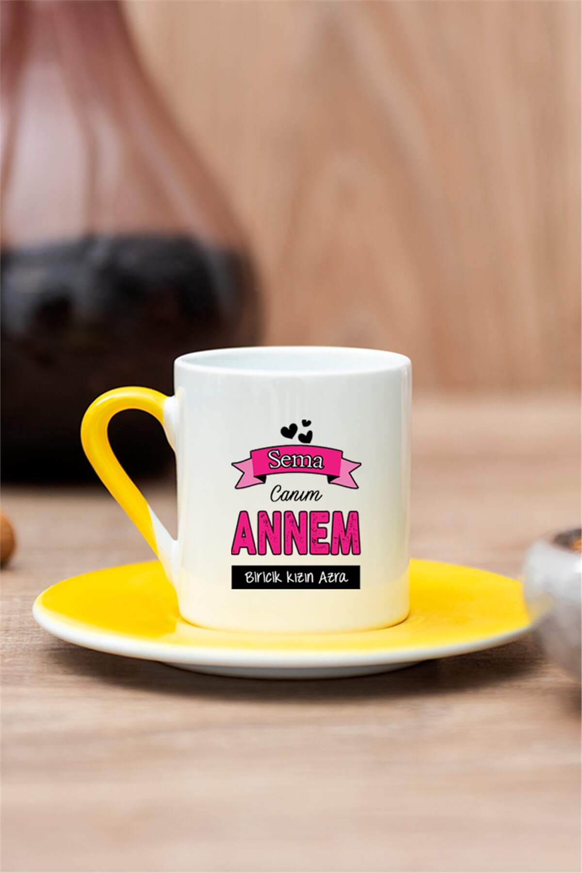 Canım Annem Renkli Türk Kahvesi Fincanı