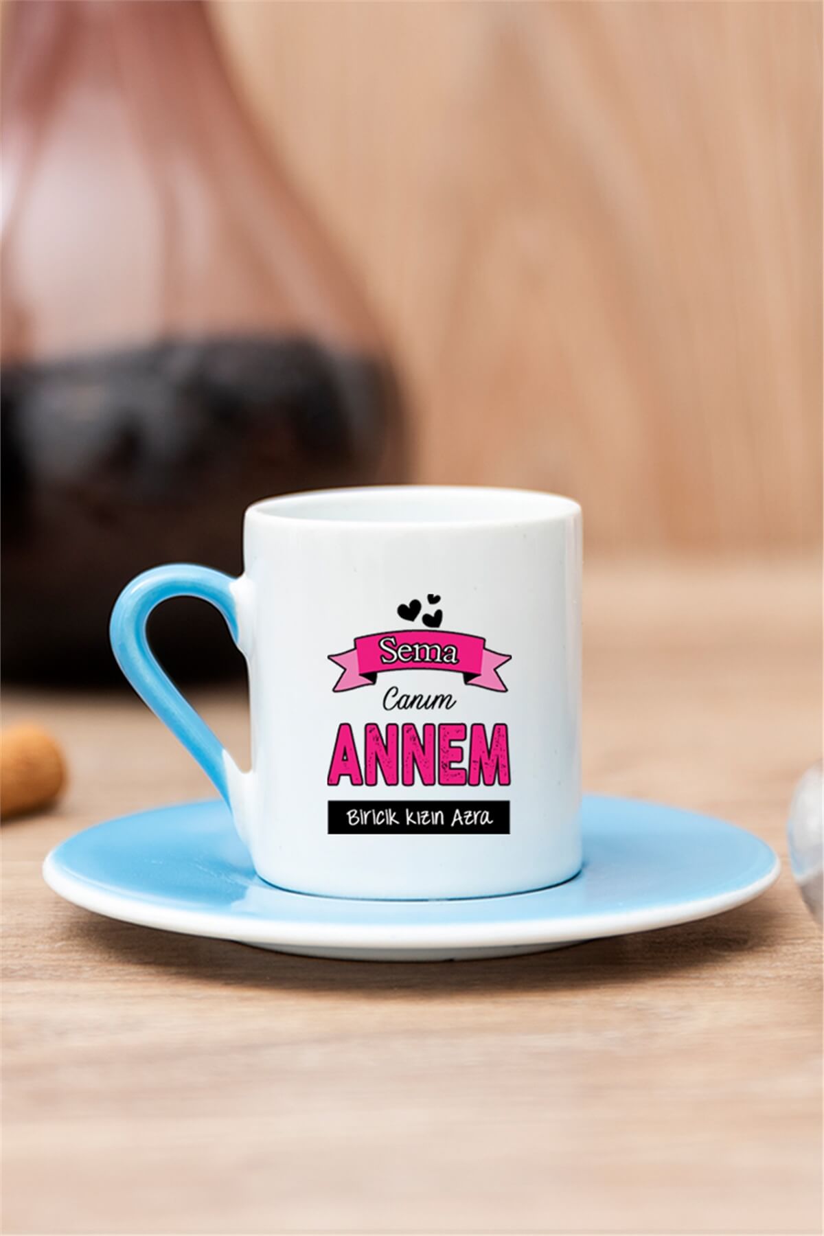 Canım Annem Renkli Türk Kahvesi Fincanı