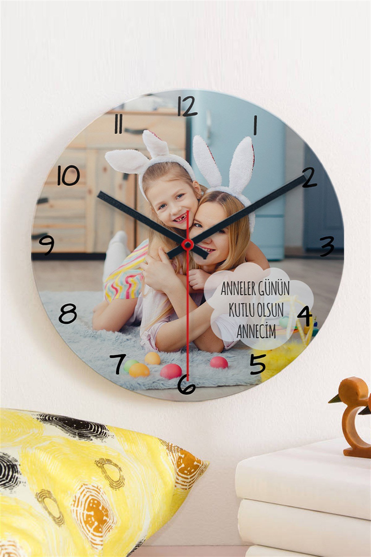 Anneler Günü Hediyesi Fotoğraf Baskılı Duvar Saati