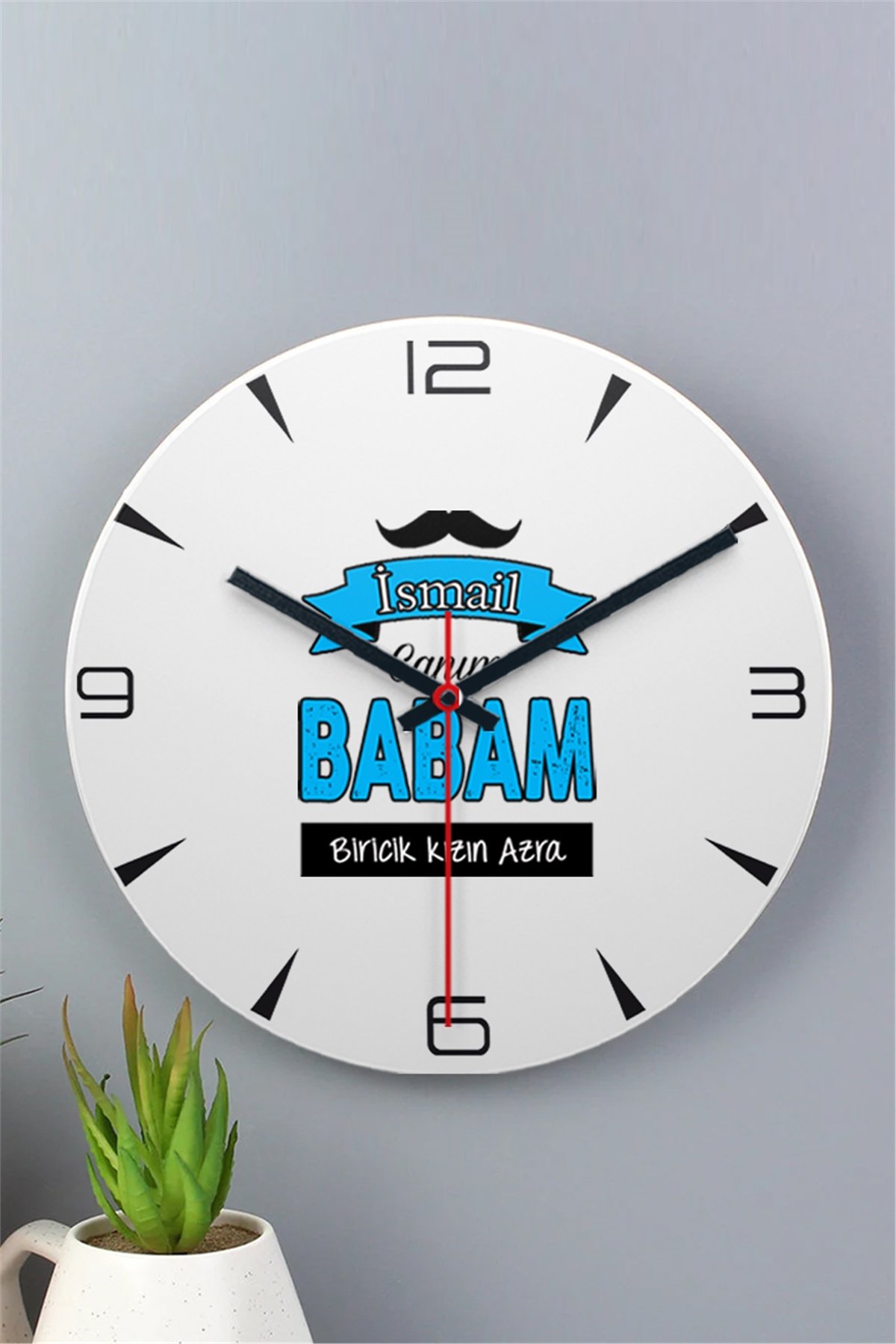 Canım Babam Babalar Günü Hediyesi Ahşap Duvar Saati