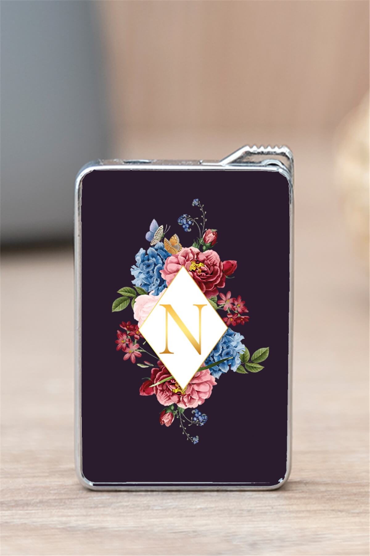 Çiçek Tasarım Baş Harfli Çakmak