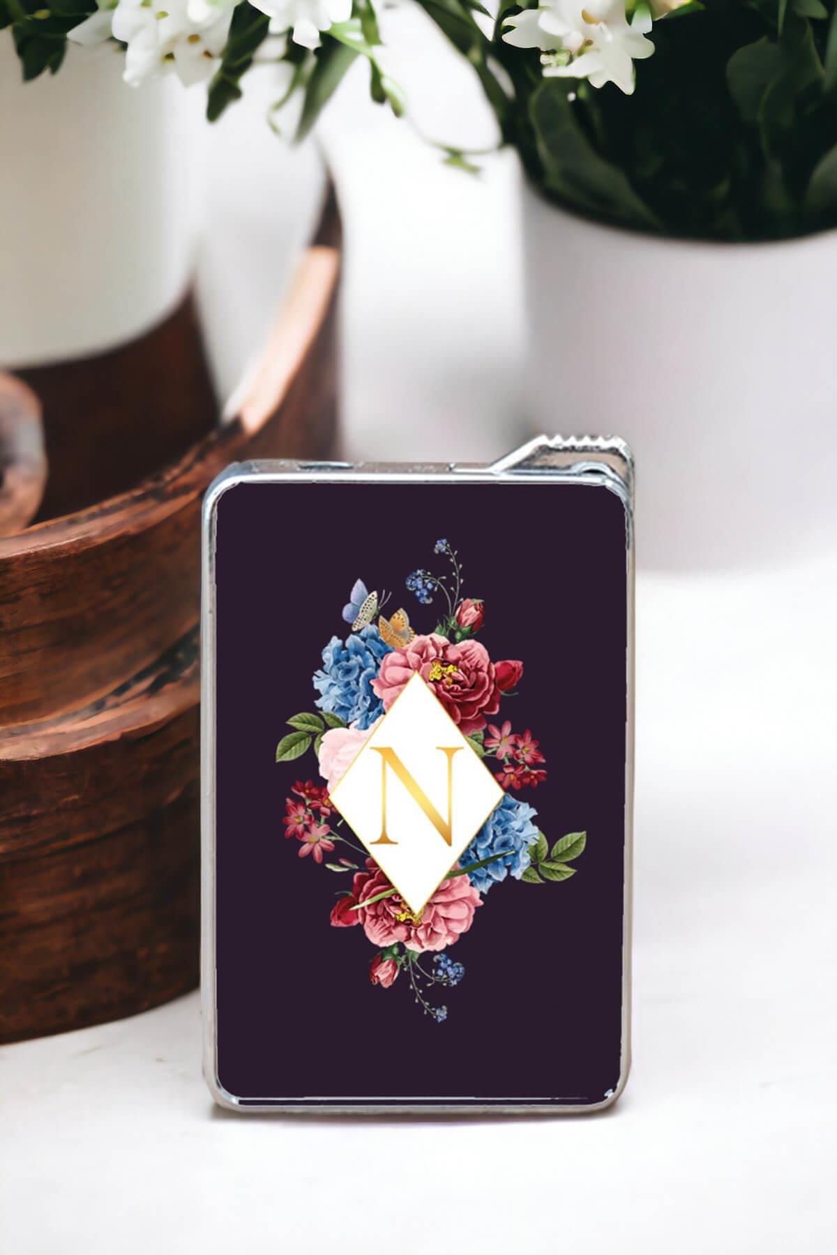 Çiçek Tasarım Baş Harfli Çakmak