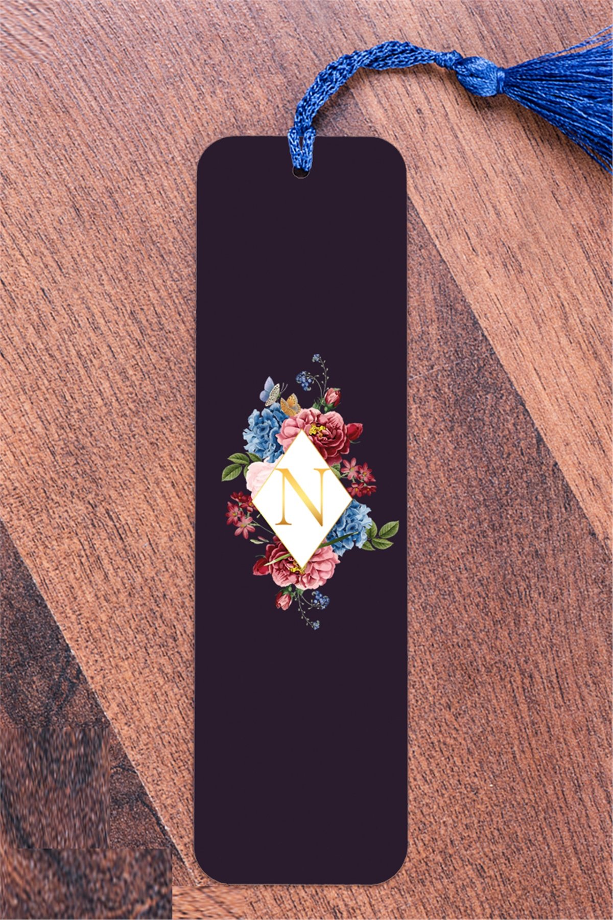 Çiçek Tasarım Baş Harfli Metal Kitap Ayracı