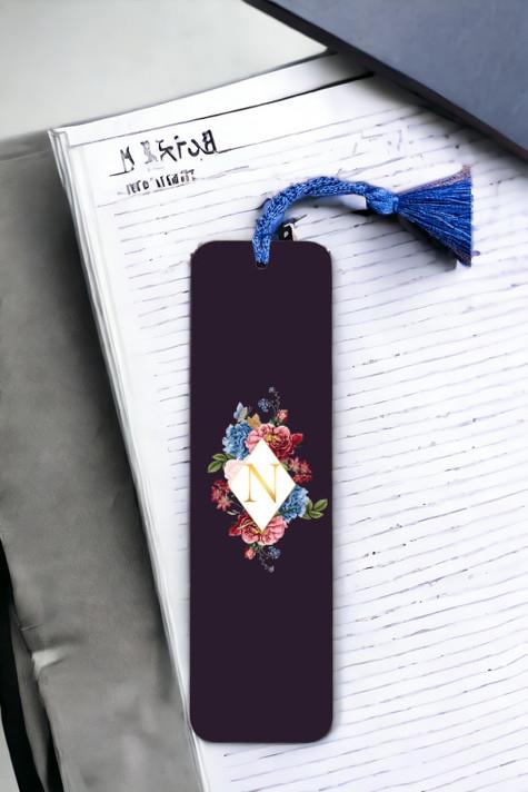 Çiçek Tasarım Baş Harfli Metal Kitap Ayracı