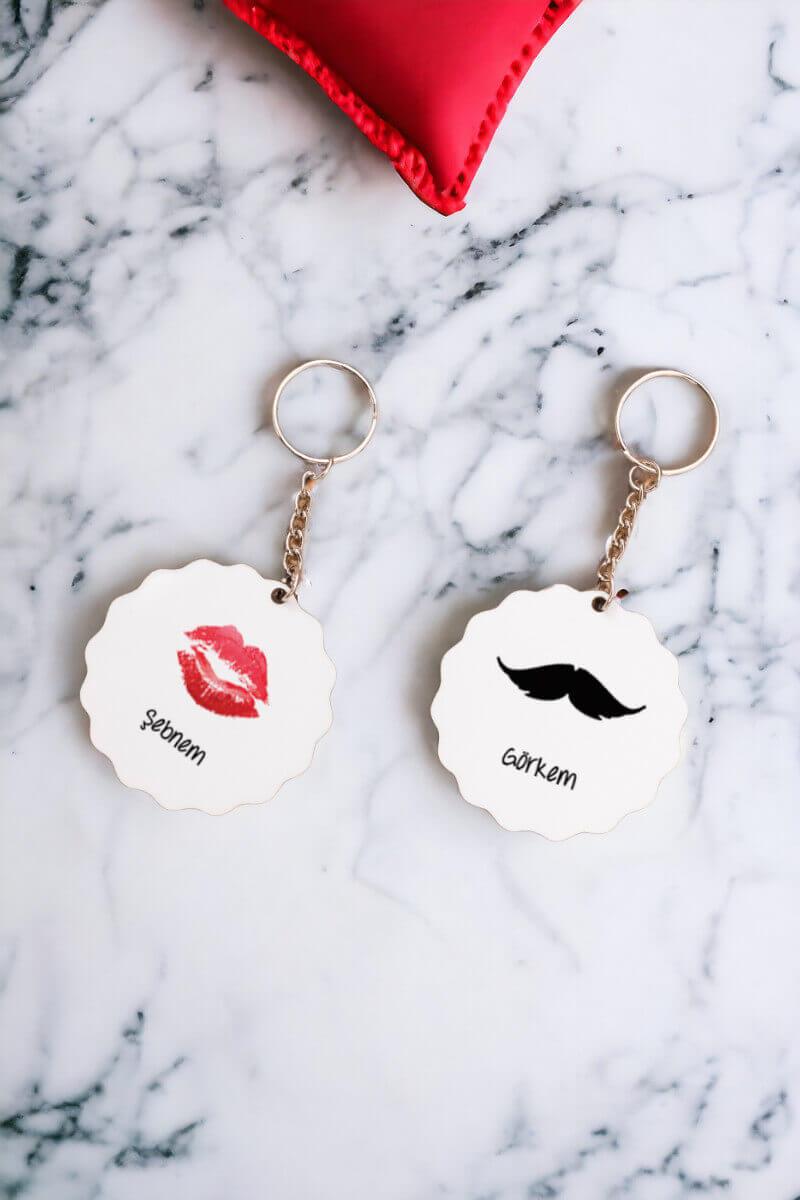 Çiftlere Özel İsimli İkili Anahtarlık