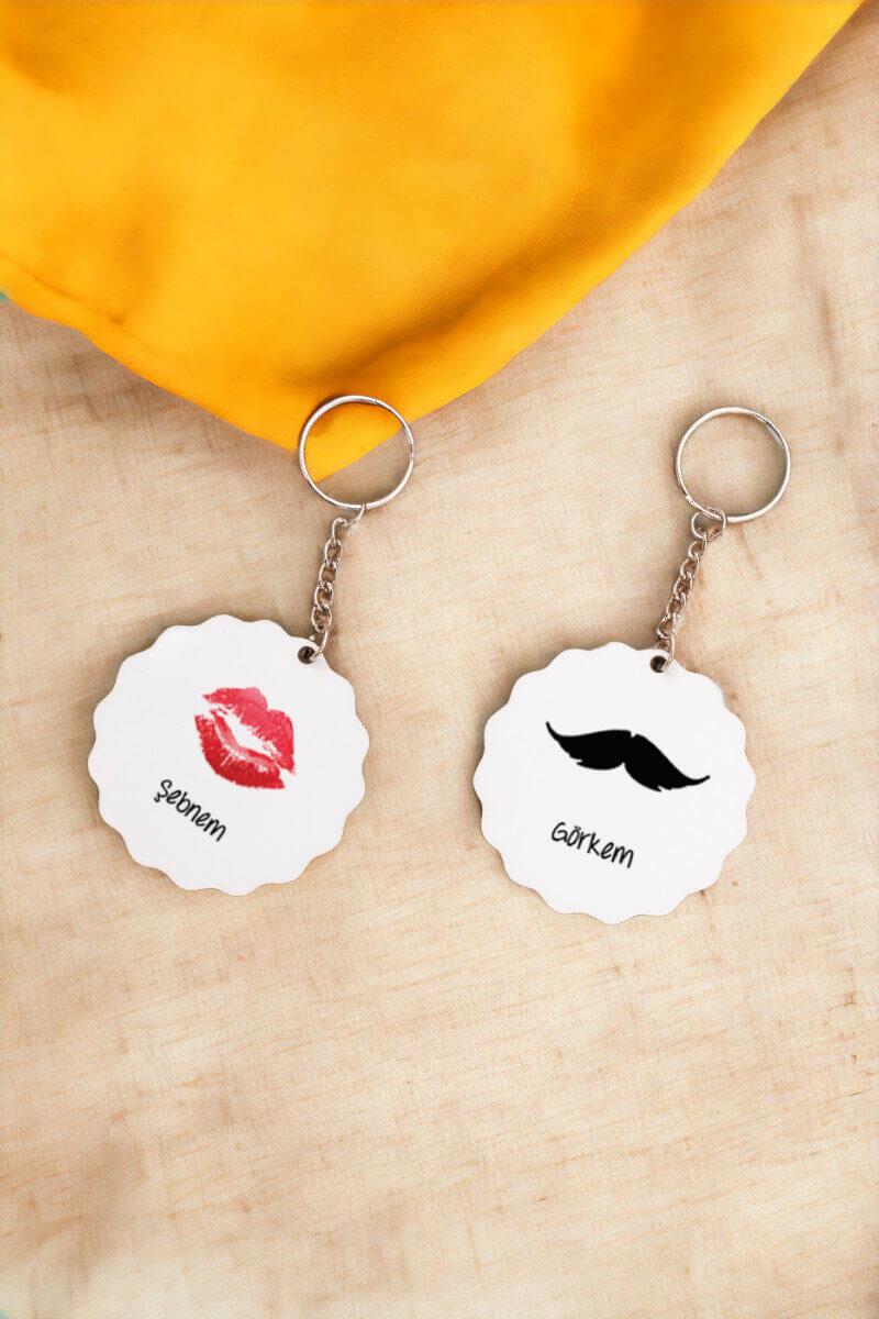 Çiftlere Özel İsimli İkili Anahtarlık