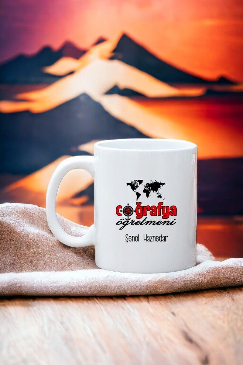 Coğrafya Öğretmenine Hediye Beyaz Kupa Bardak