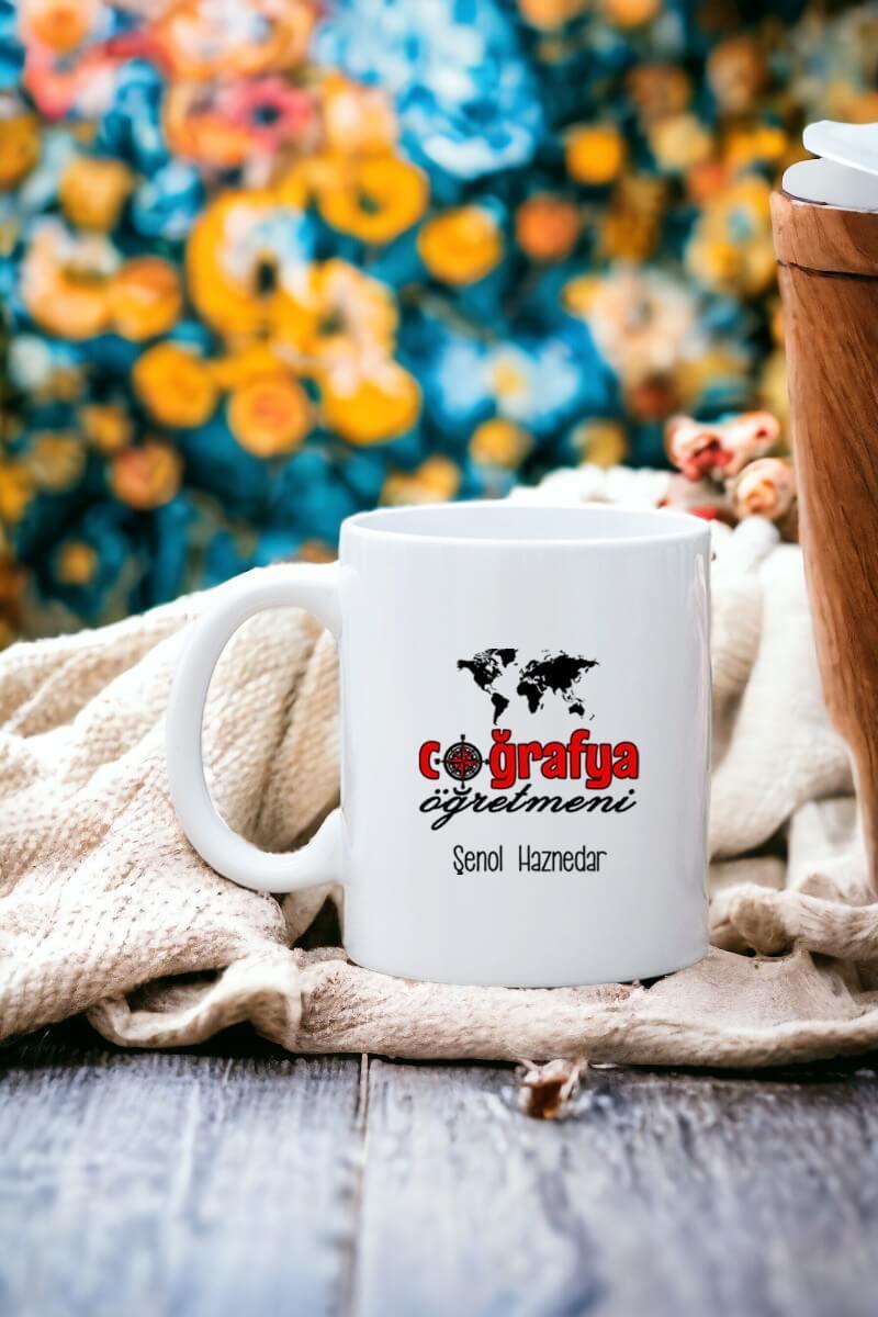 Coğrafya Öğretmenine Hediye Beyaz Kupa Bardak