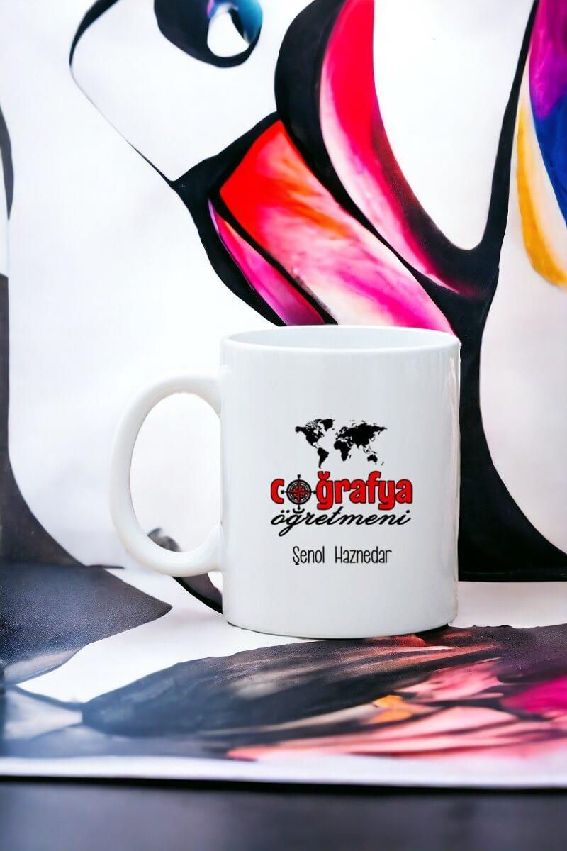Coğrafya Öğretmenine Hediye Beyaz Kupa Bardak