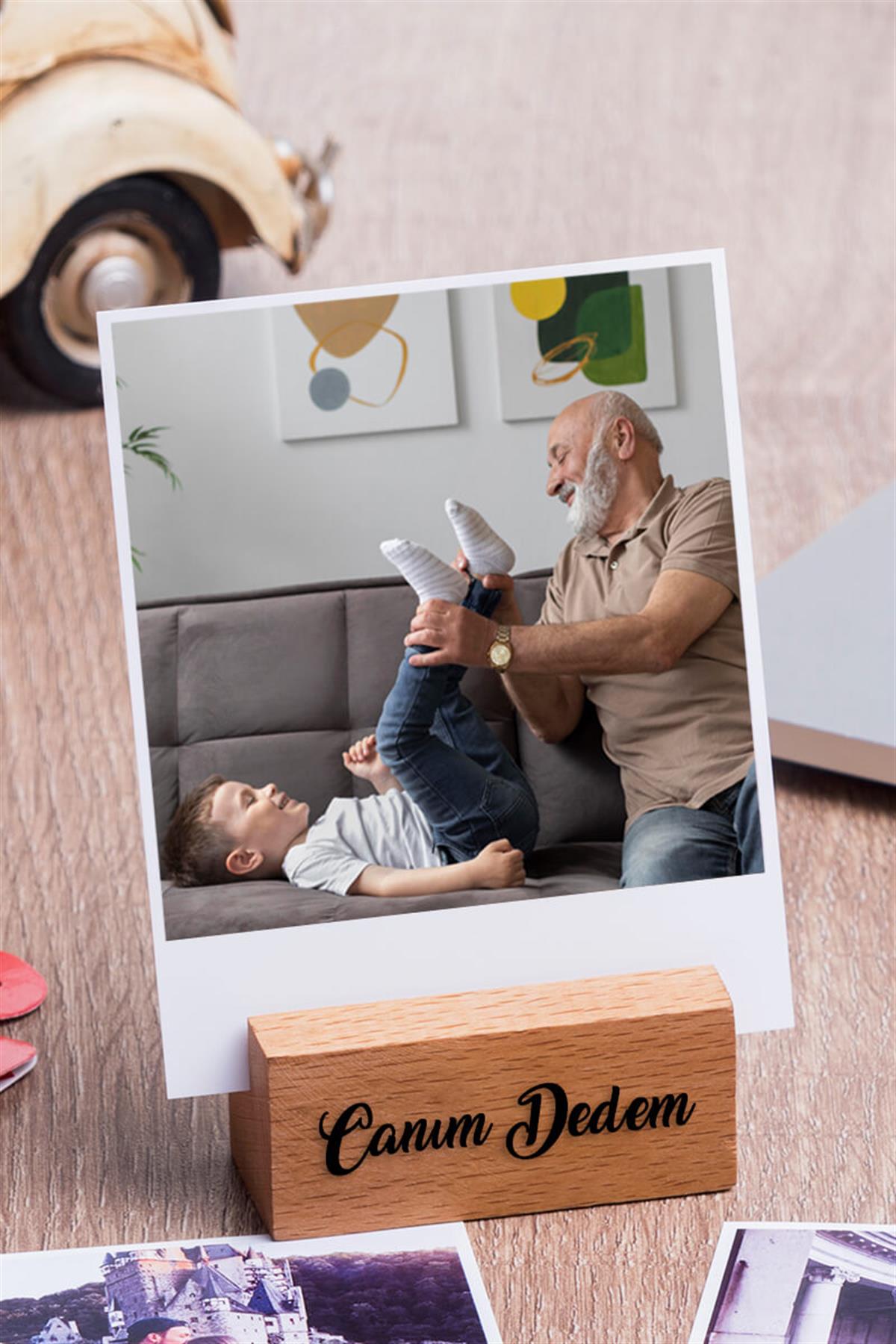 Dedeye Hediye Ahşap Standlı Polaroid Fotoğraf Seti