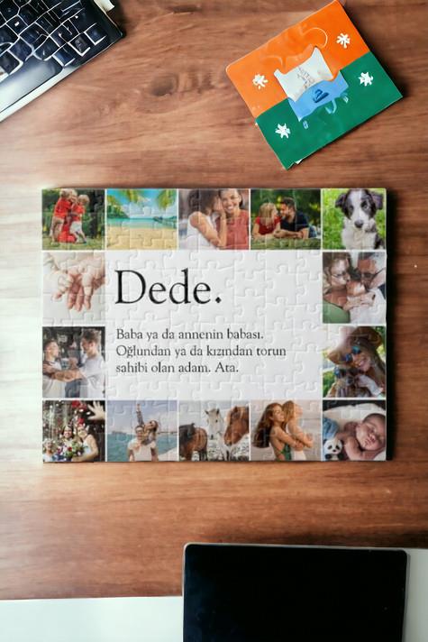 Dedeye Hediye Fotoğraflı Kolaj Tasarım Dikdörtgen Puzzle