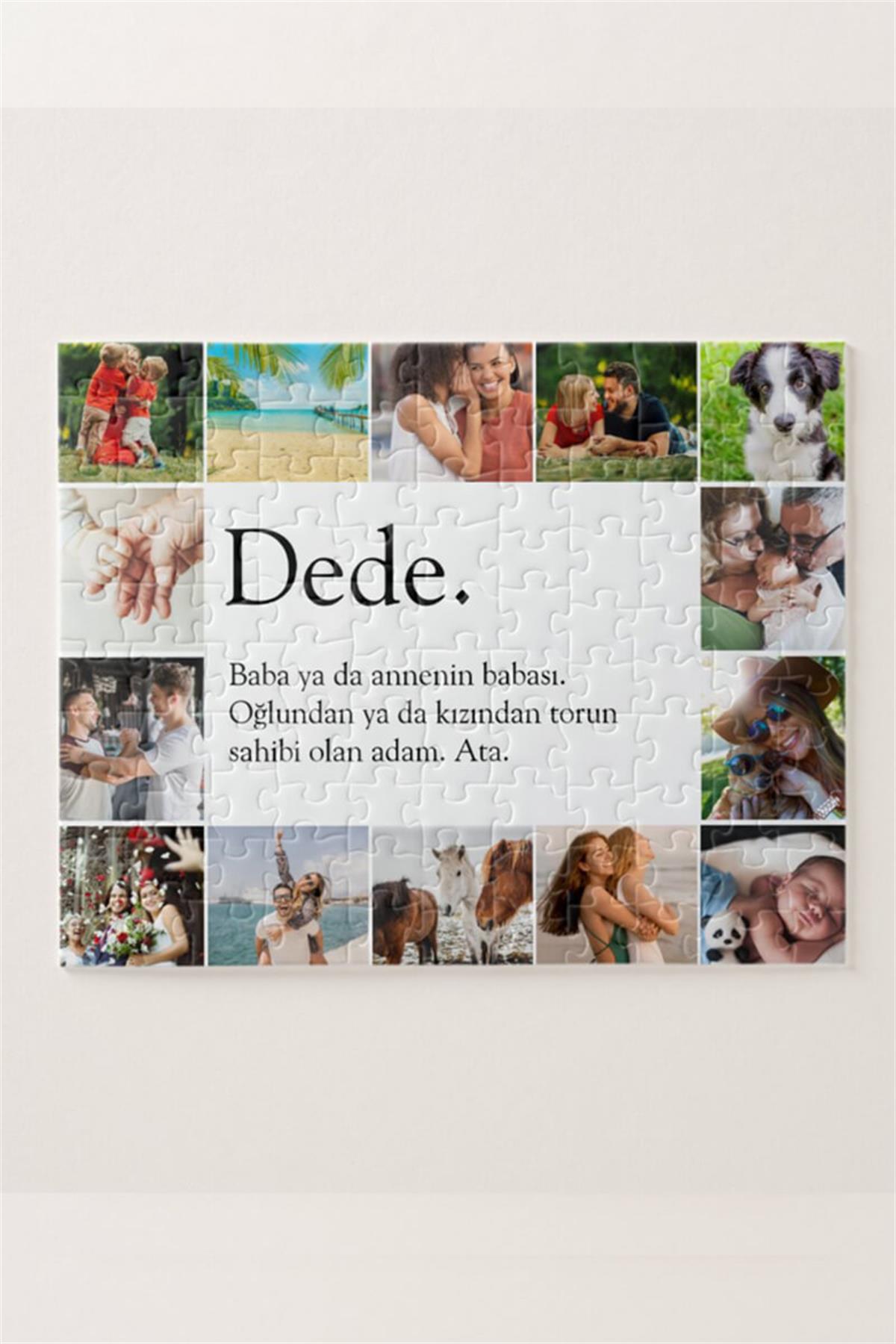 Dedeye Hediye Fotoğraflı Kolaj Tasarım Dikdörtgen Puzzle
