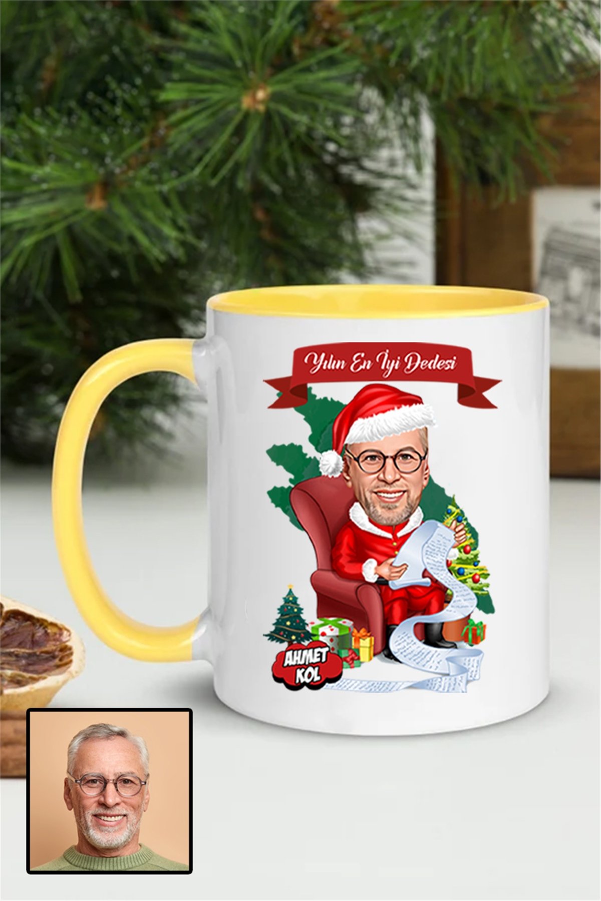 Dedeye Yılbaşı Hediyesi Karikatürlü Renkli Kupa Bardak