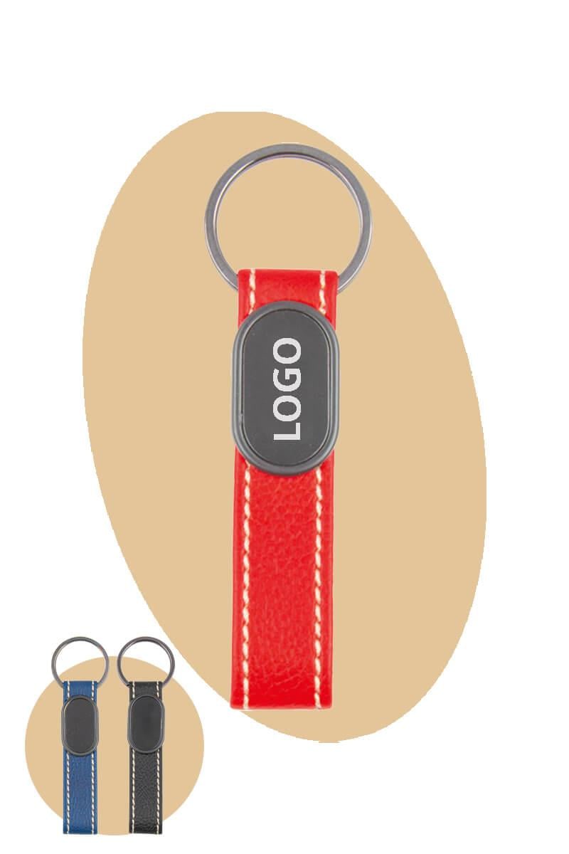 Deri Detaylı Metal Anahtarlık 0204-PETK