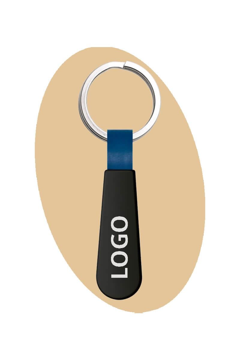 Deri Detaylı Metal Oval Kesim Anahtarlık 0245-PETK