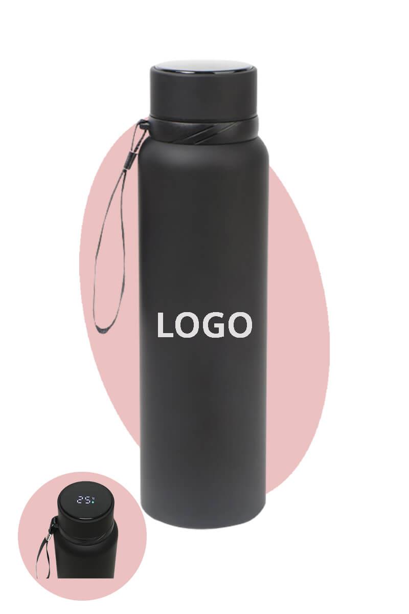 Dijital Sıcaklık Göstergeli 1000ml Çelik Termos Şişe 0253-PETK