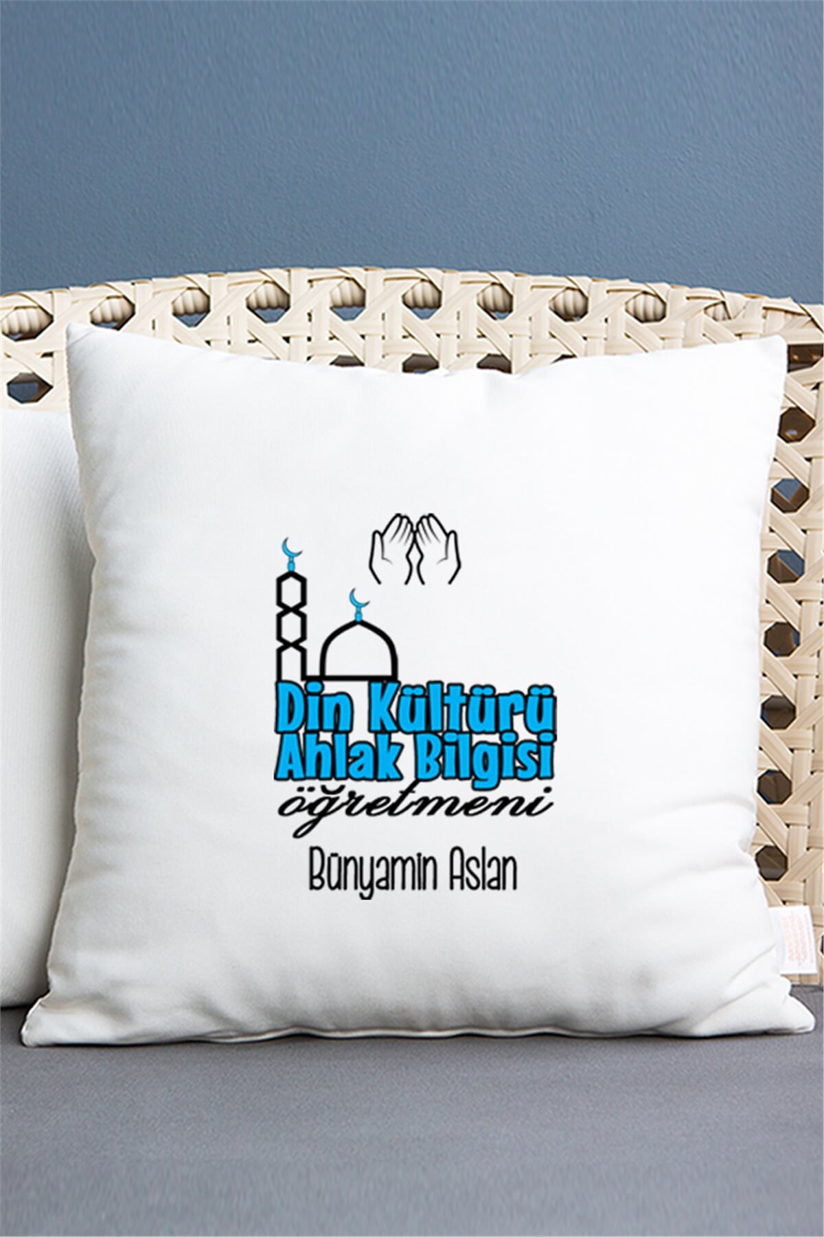 Din Kültürü ve Ahlak Bilgisi Öğretmeni Saten Kare Yastık