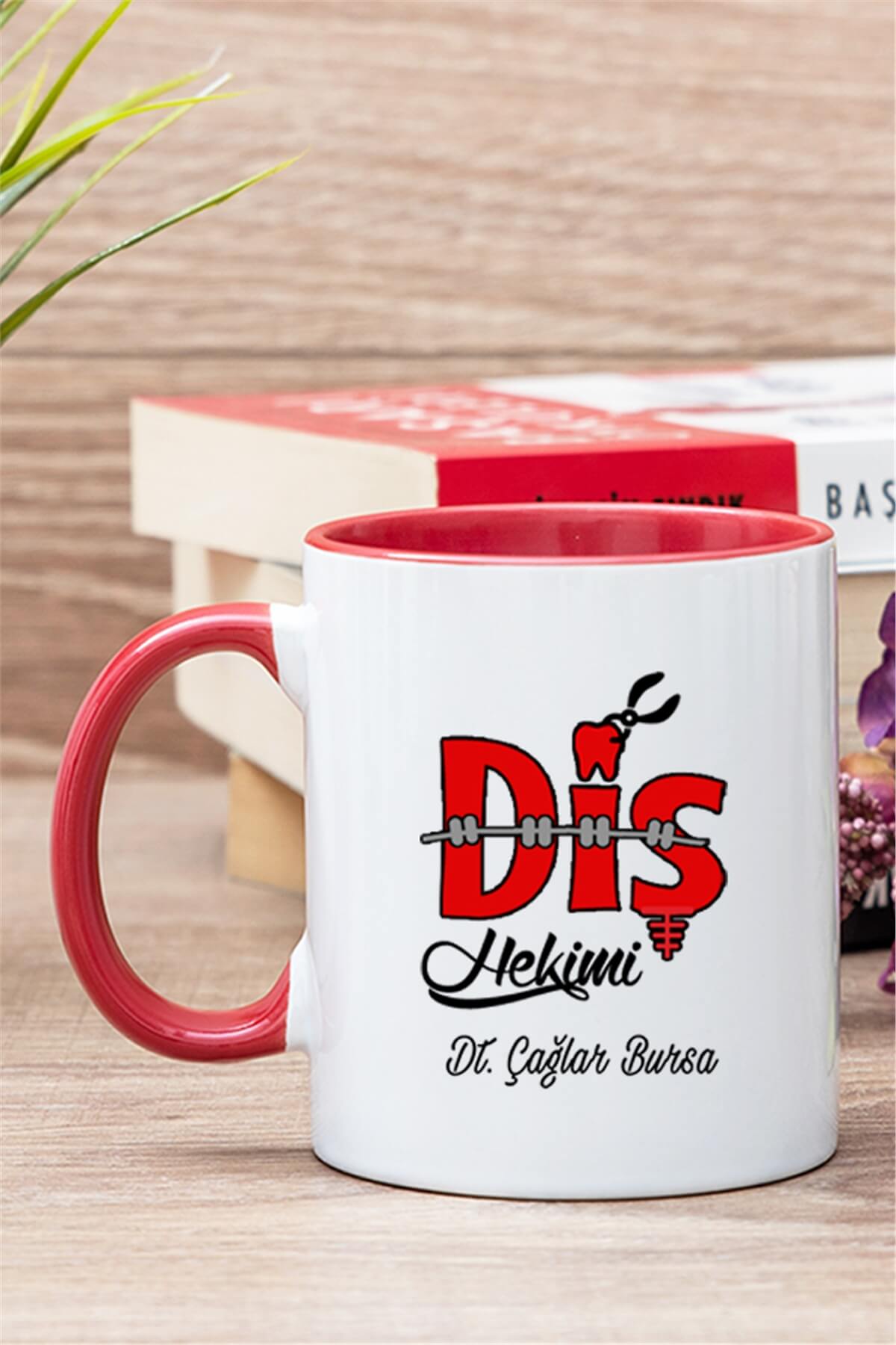 Diş Hekimi İçi Renkli Kupa Bardak