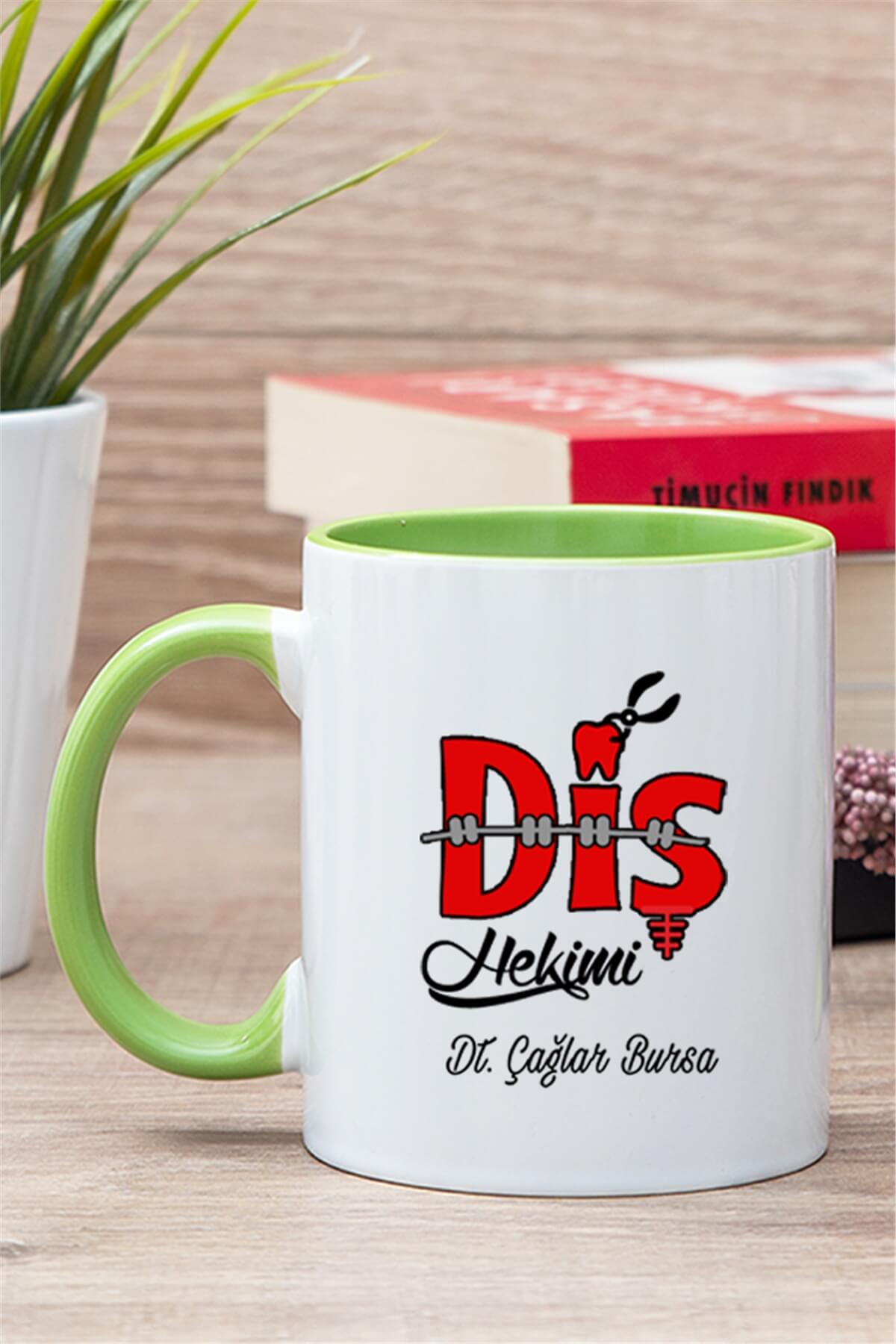 Diş Hekimi İçi Renkli Kupa Bardak