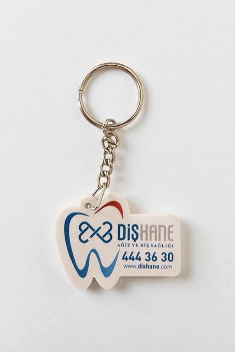 Diş Şeklinde Diş Hekimlerine Özel Promosyon Deri Anahtarlık