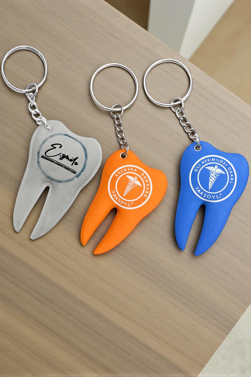 Diş Şeklinde Promosyon Puf Anahtarlık