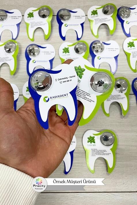 Diş Şeklinde Tohumlu Tanıtım Kartı TTK-003