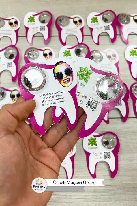 Diş Şeklinde Tohumlu Tanıtım Kartı TTK-003