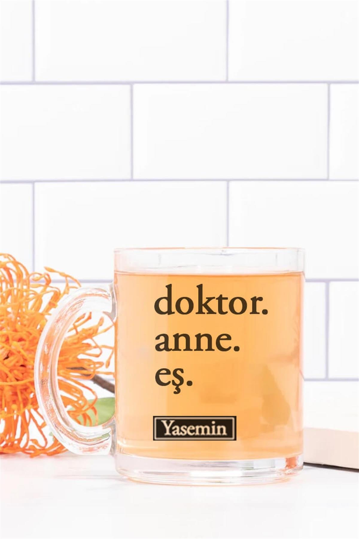 Doktor Anneye Hediye Cam Kahve Kupası