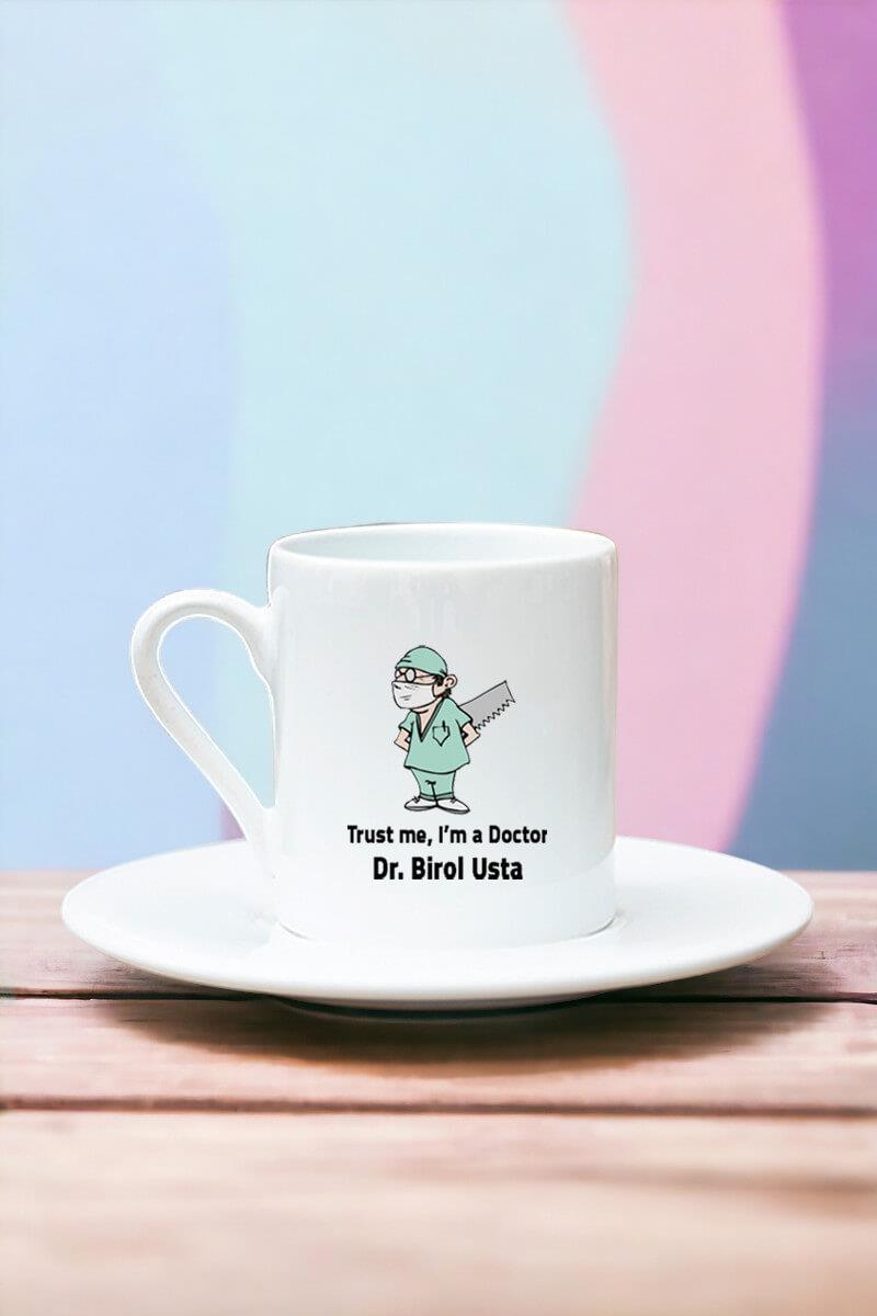 Doktor Esprili Beyaz Türk Kahvesi Fincanı