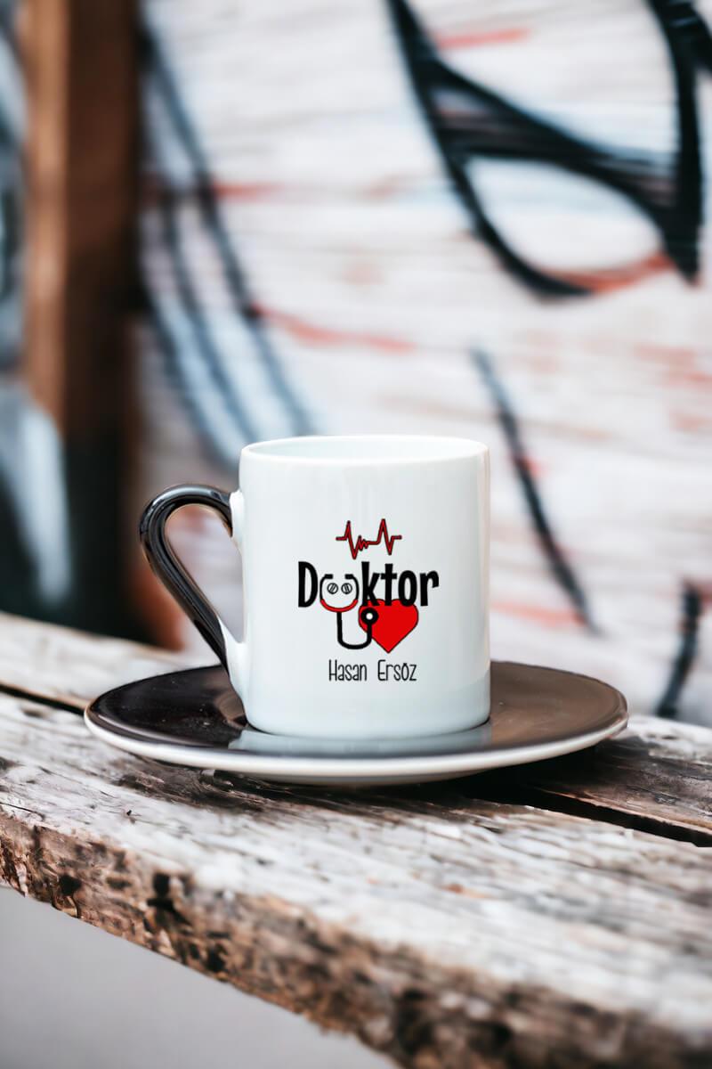 Doktora Yeni İş Hediyesi Renkli Türk Kahvesi Fincanı