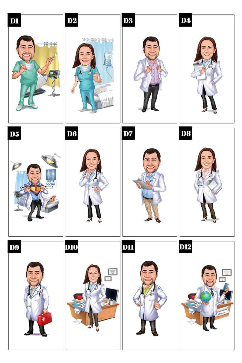 Doktora Hediye Kişiye Özel Karikatürlü Pipetli Su Matarası