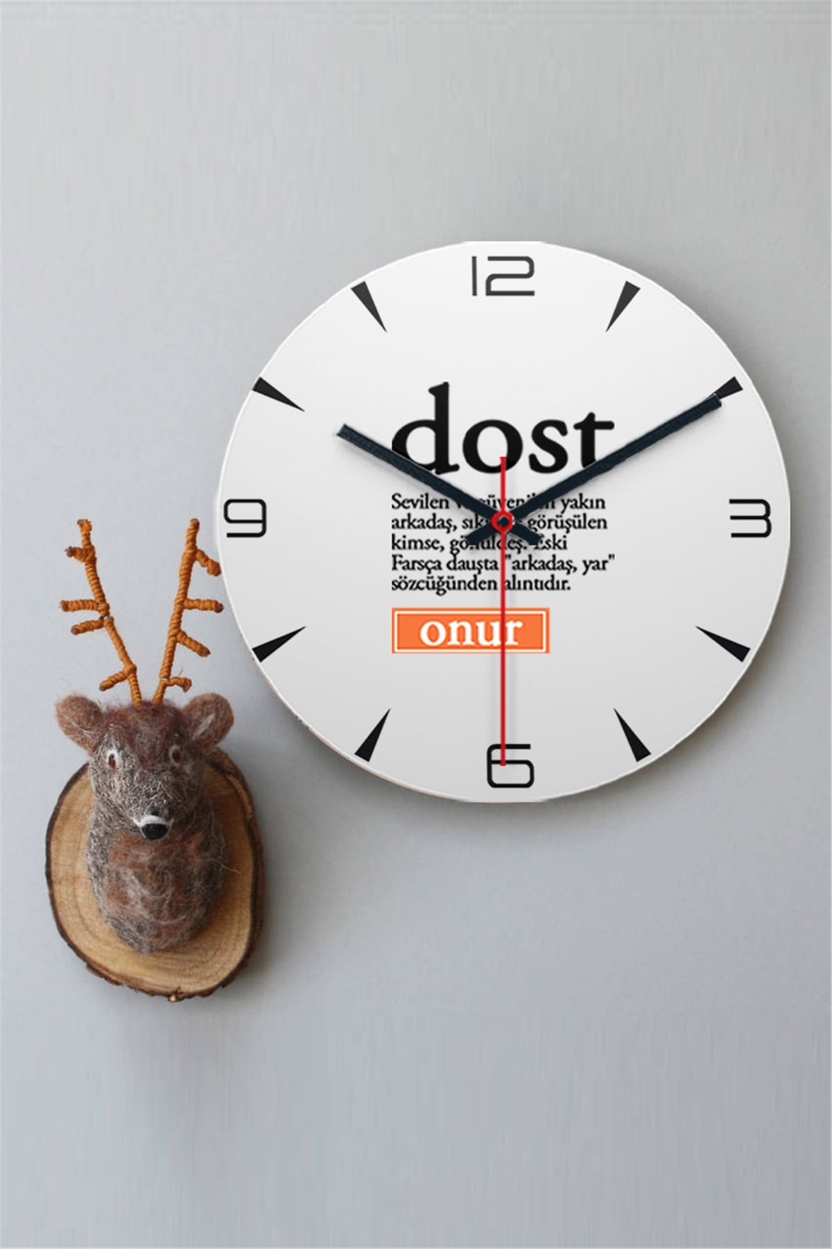 Dost Kelime Anlamı Ahşap Duvar Saati