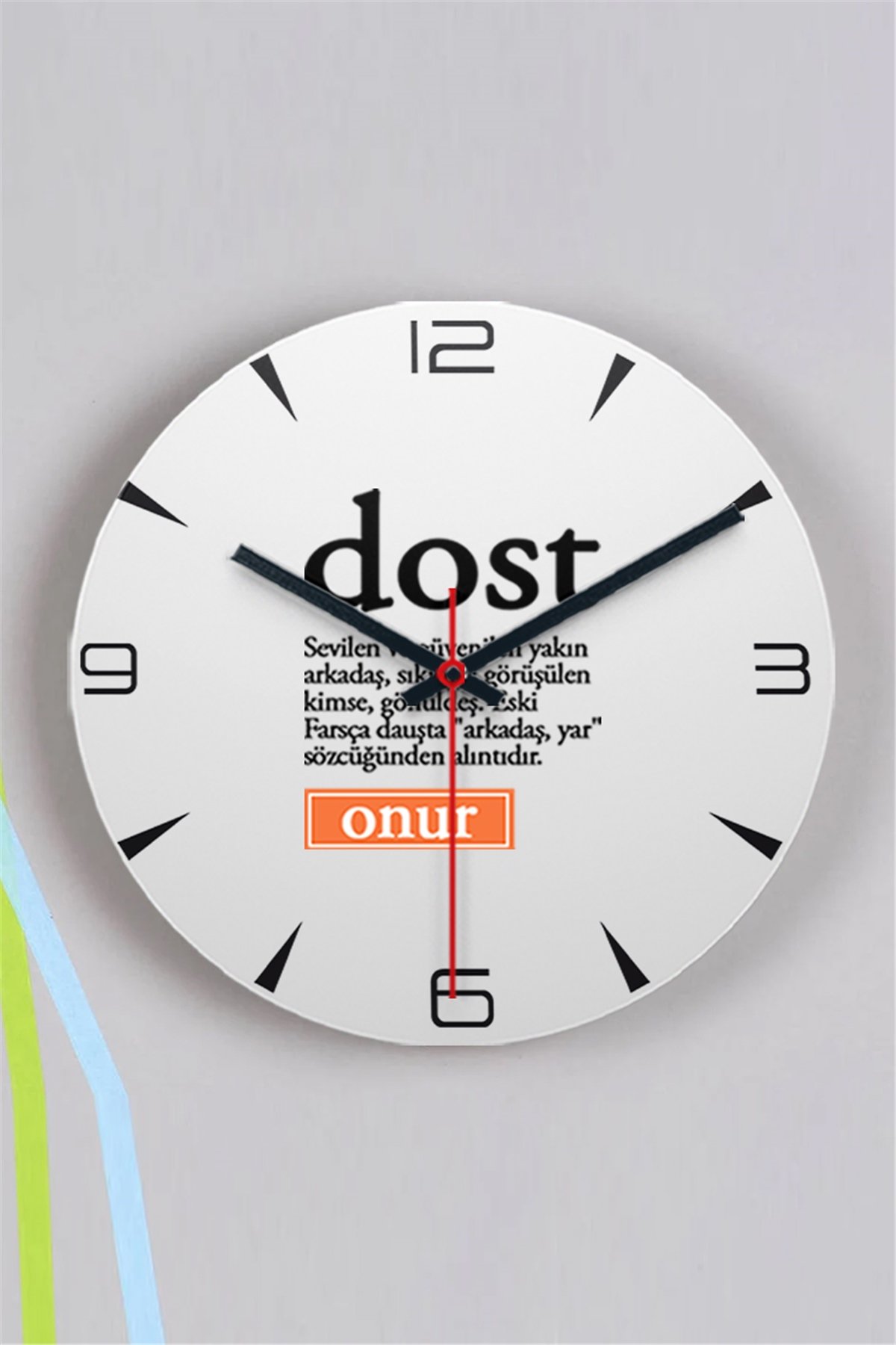 Dost Kelime Anlamı Ahşap Duvar Saati