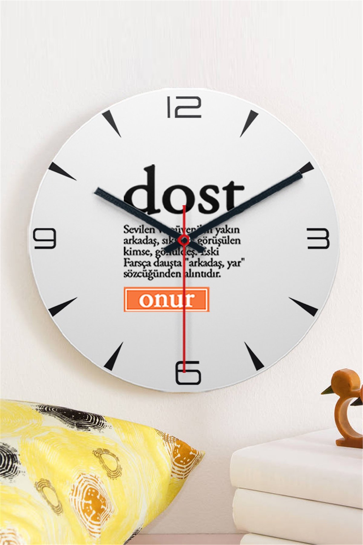 Dost Kelime Anlamı Ahşap Duvar Saati