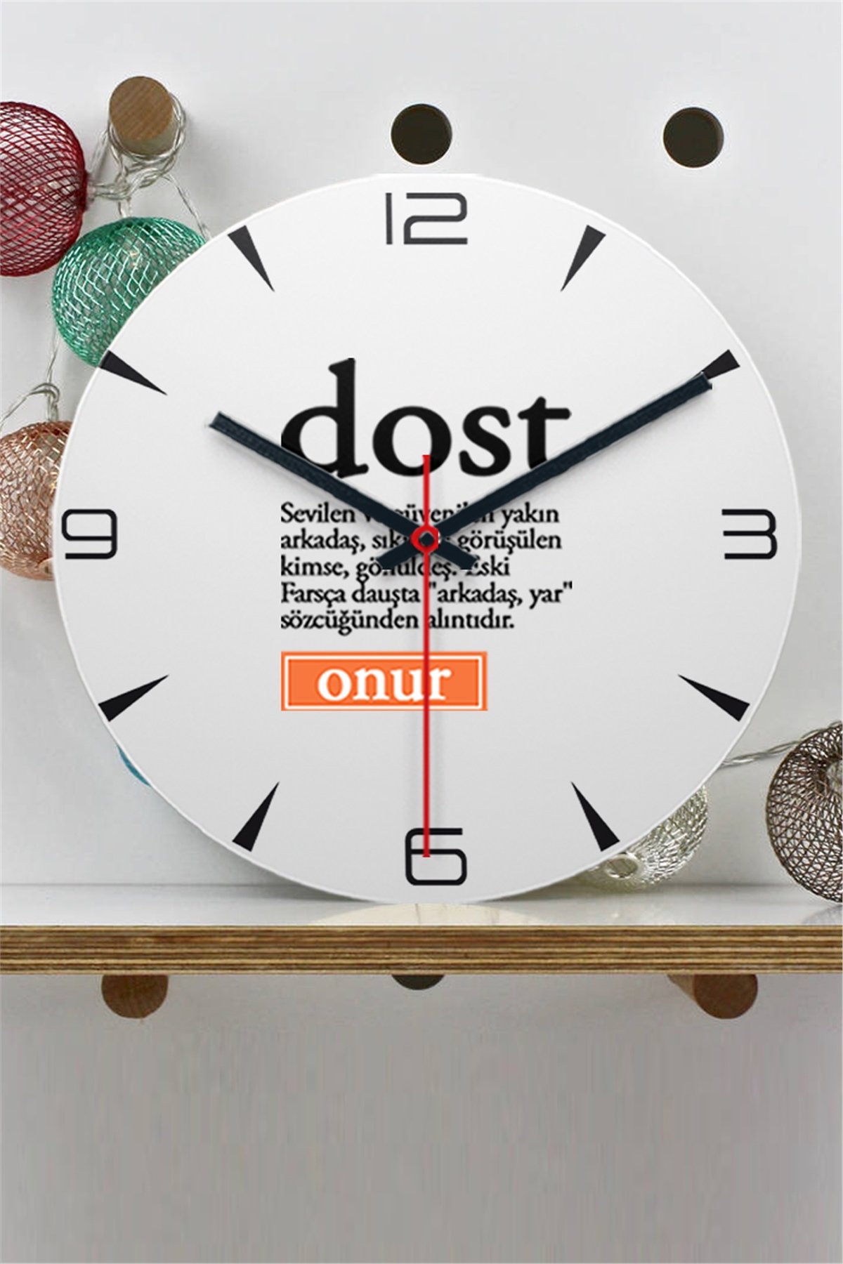 Dost Kelime Anlamı Ahşap Duvar Saati