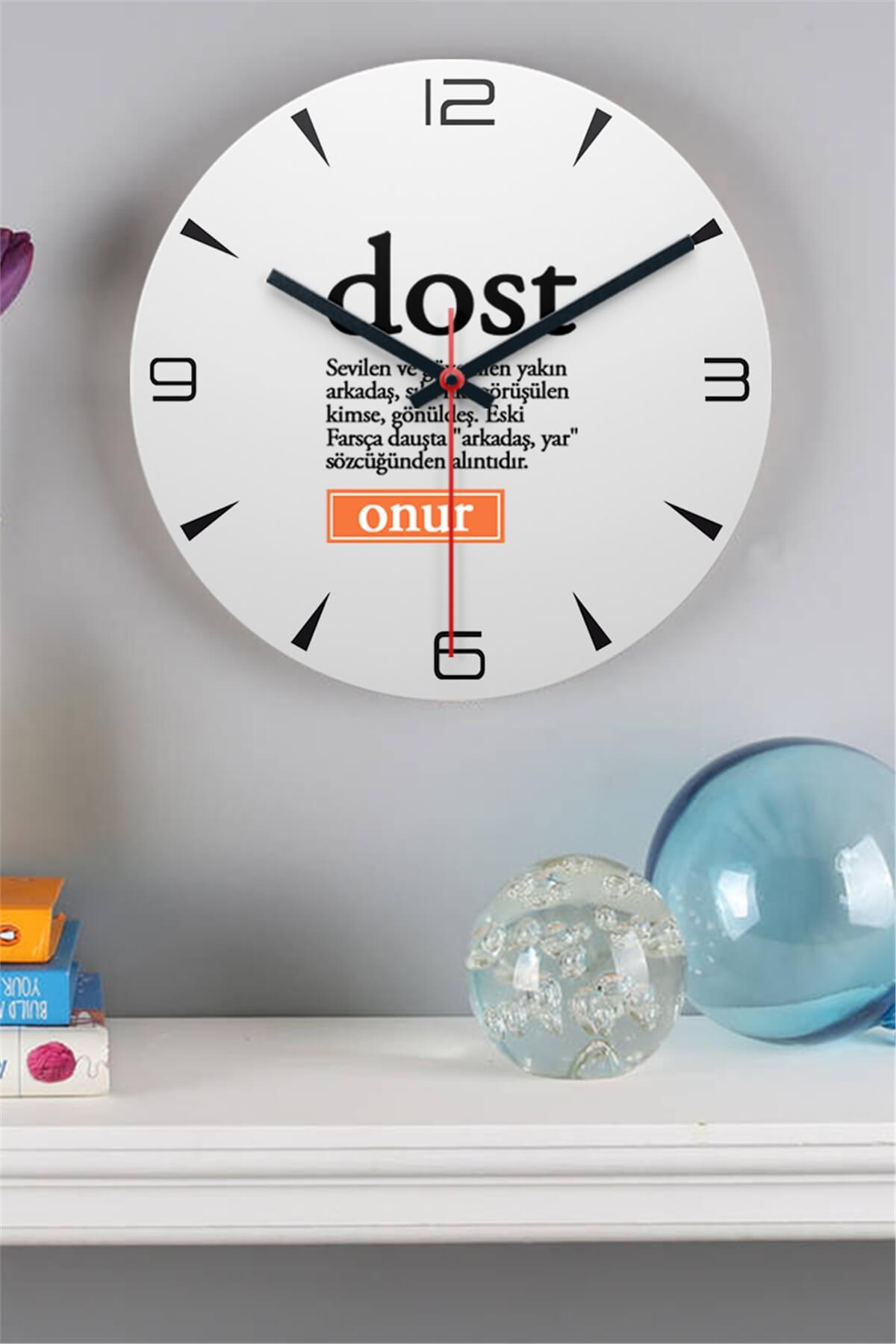 Dost Kelime Anlamı Ahşap Duvar Saati
