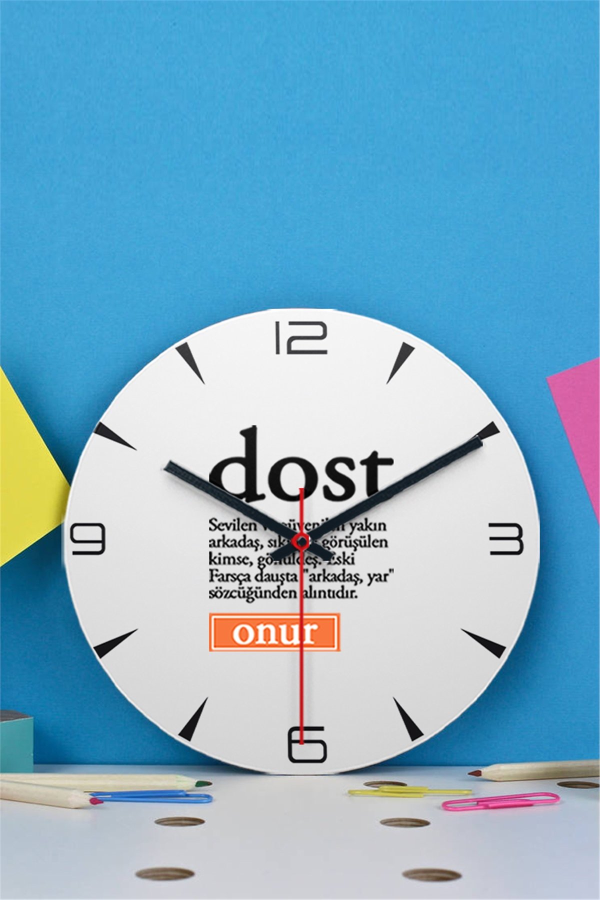 Dost Kelime Anlamı Ahşap Duvar Saati