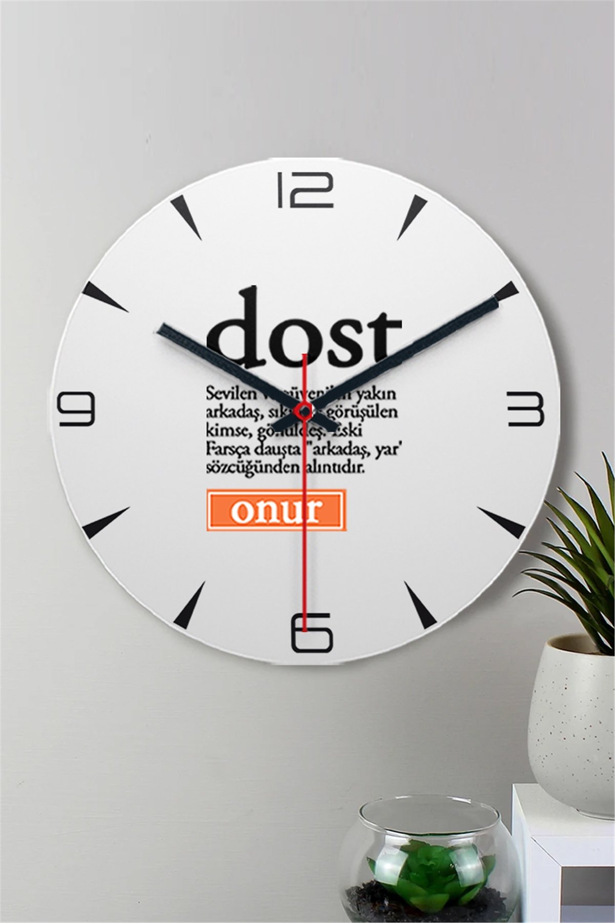 Dost Kelime Anlamı Ahşap Duvar Saati