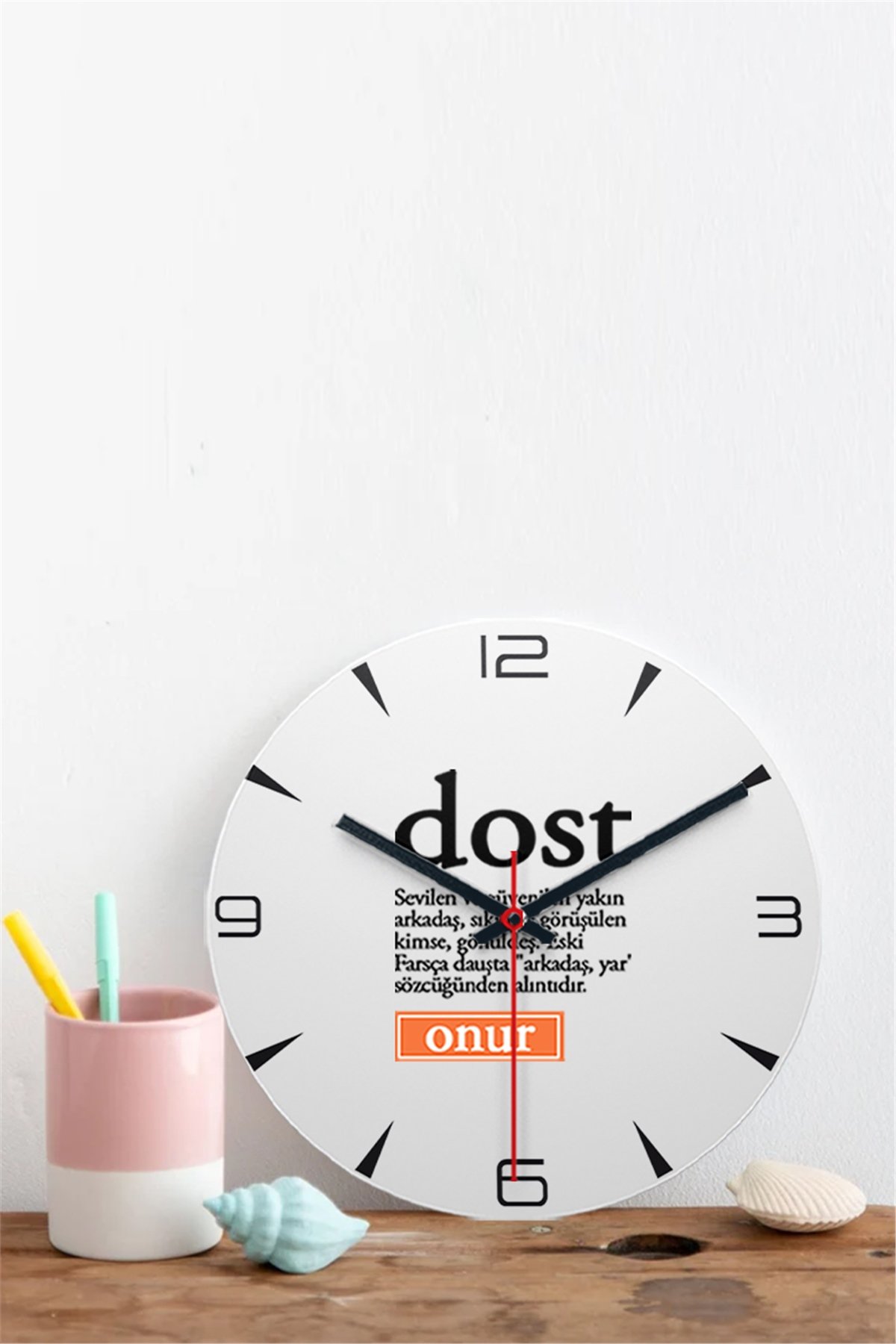 Dost Kelime Anlamı Ahşap Duvar Saati